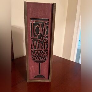 Wooden wine gift box; light up, battery included NWT